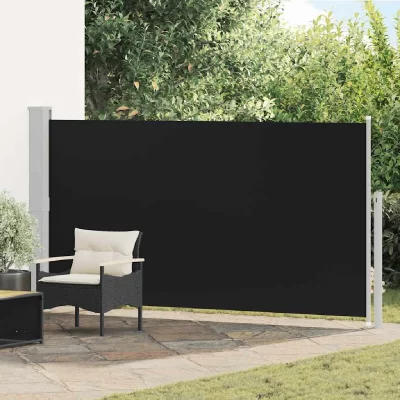 Vidaxl paravent store vertical patio terrasse 160 x 300 cm noir 40809