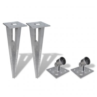 VIDAXL  piquets de poteau d'appui 2 pcs acier 140594
