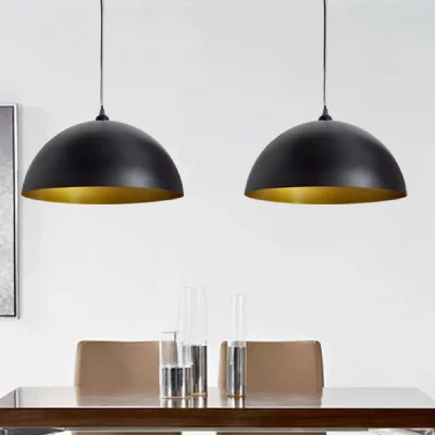 VIDAXL  plafonniers 2 pcs hauteur r&eacute;glable semi-sph&eacute;rique noir 241113