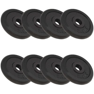 VIDAXL  plaque de poids 8 pcs 8x2,5 kg fonte 91391