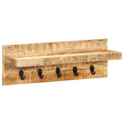 VidaXL Porte-manteau mural en bois massif de manguier 60 x 15 x 20 cm