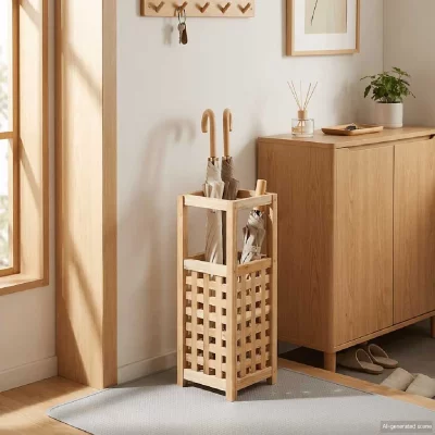 VIDAXL  porte-parapluie 18 x 18 x 50 cm bois de noyer massif 247104