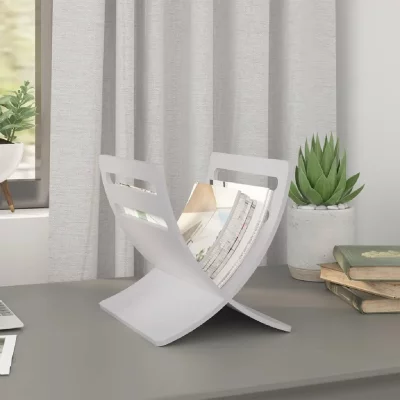 vidaXL Porte-revue en bois Blanc 