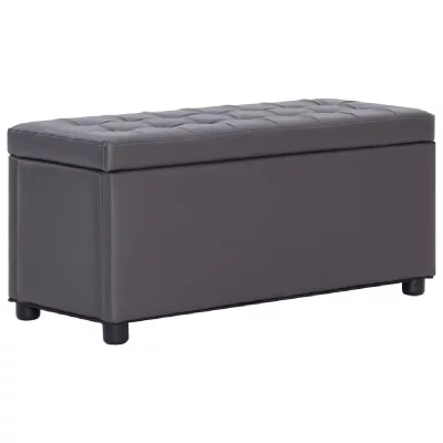 VIDAXL  - Pouf de rangement 87,5 cm Gris Similicuir Gris