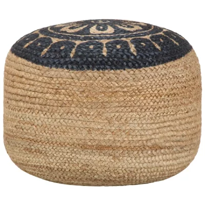 VIDAXL  - Pouf fait &agrave; la main Bleu 45 x 30 cm Jute Blue