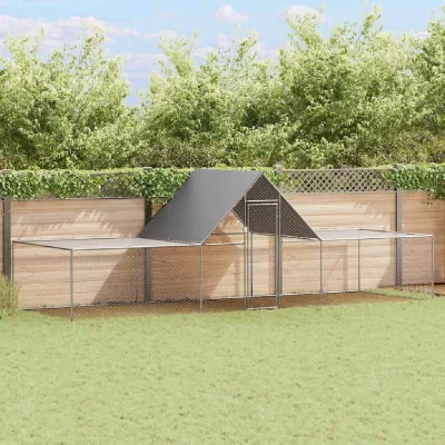 VIDAXL  - Poulailler 6 x 2 x 2 m Acier galvanis&eacute; n/a