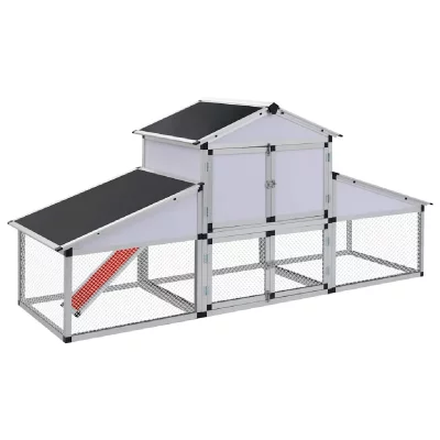 VIDAXL  - Poulailler avec rampes et nichoir Aluminium Blanc