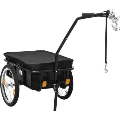 VIDAXL  remorque de velo chariot a main 155x60x83 cm acier noir