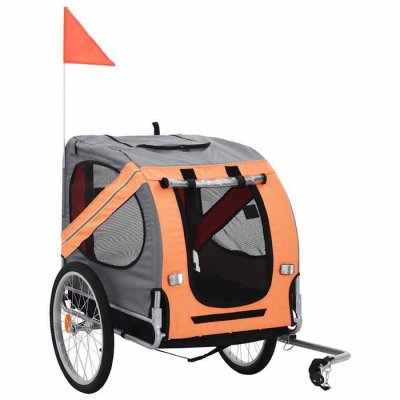 VIDAXL  - Remorque de v&eacute;lo pour chiens Orange et gris Orange et gris