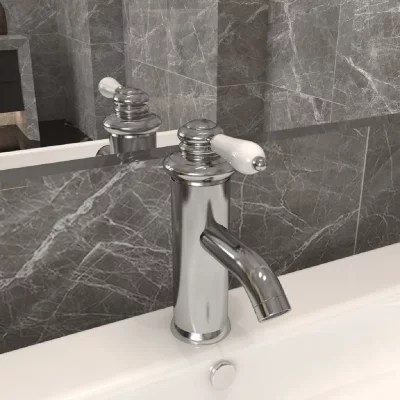 VIDAXL  Robinet de lavabo de salle de bain Argent&eacute; 130x180 mm 