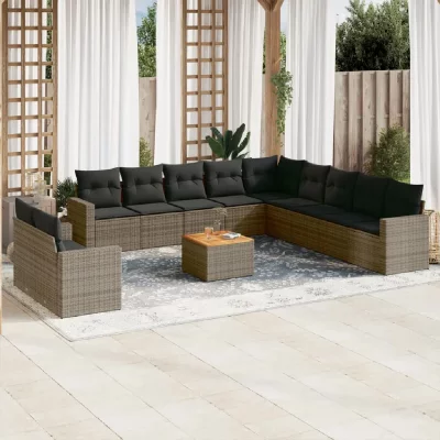 VIDAXL  Salon de jardin 12 pcs - Gris