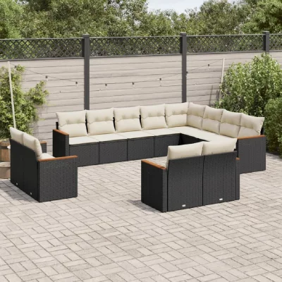 VIDAXL  Salon de jardin 12pcs - Noir