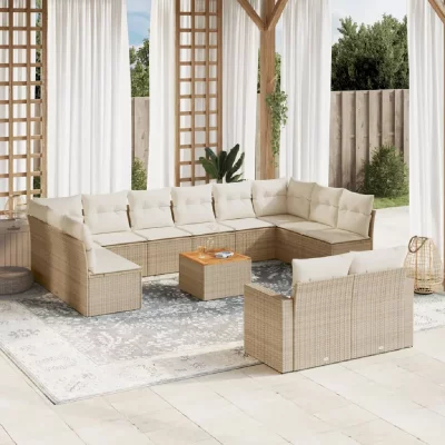 VIDAXL  Salon de jardin 13 pcs - Beige