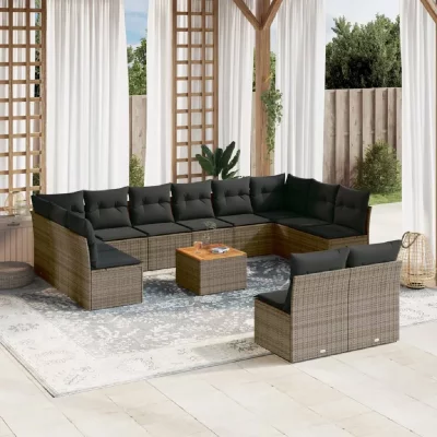 VIDAXL  Salon de jardin - 13 pcs - Gris