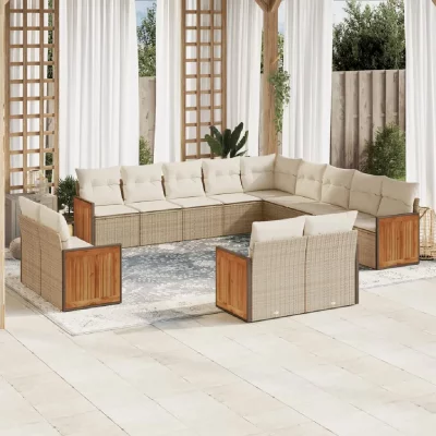 VIDAXL  Salon de jardin - 13 pi&egrave;ces - Beige