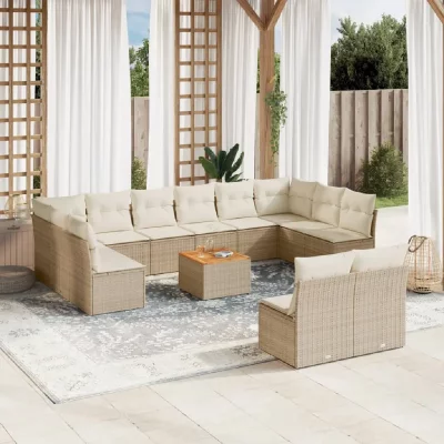 VIDAXL  Salon de jardin 13pcs - Beige