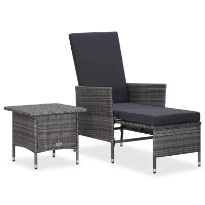 VIDAXL  salon de jardin 2 pcs avec coussins r&eacute;sine tress&eacute;e gris 310233