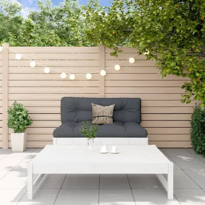 VIDAXL  salon de jardin 2 pcs blanc bois de pin massif