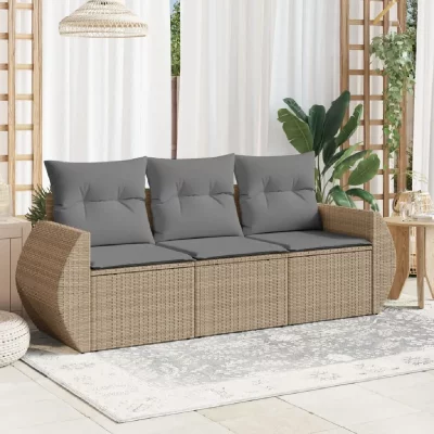 VIDAXL  Salon de jardin 3 pcs - Beige