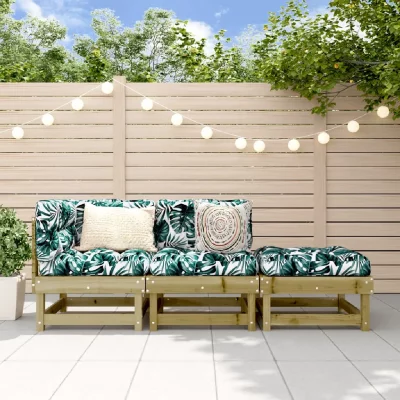 VIDAXL  Salon De Jardin 3 Pcs Bois De Pin Impr&eacute;gn&eacute;