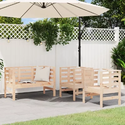 VIDAXL  salon de jardin 3 pcs bois massif de pin