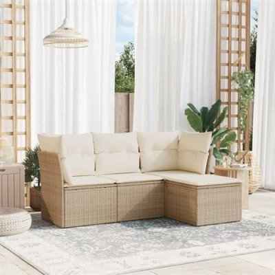 VIDAXL  Salon de jardin 4 pcs - Beige