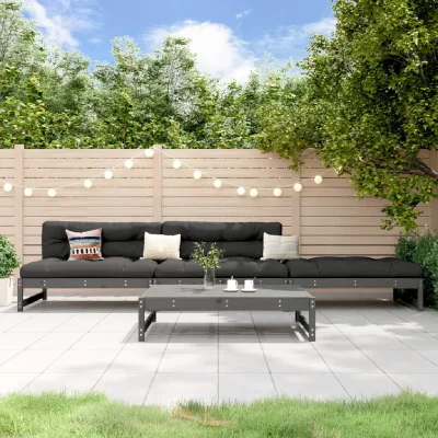 VIDAXL  salon de jardin 4 pcs gris bois massif de pin