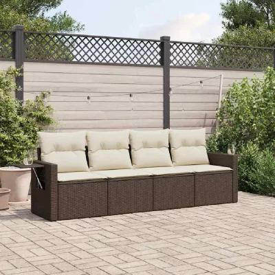 VIDAXL  Salon de jardin 4 pcs - Marron