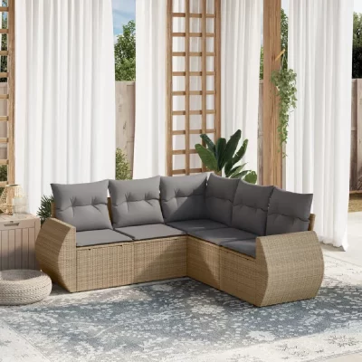 VIDAXL  Salon de jardin 5 pcs - Beige