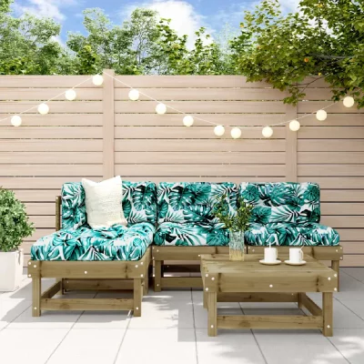 VIDAXL  salon de jardin 5 pcs bois de pin impr&eacute;gn&eacute;