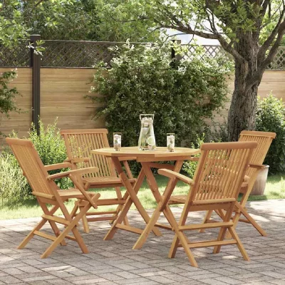 VIDAXL  - Salon de jardin 5 pcs Bois de teck massif n/a