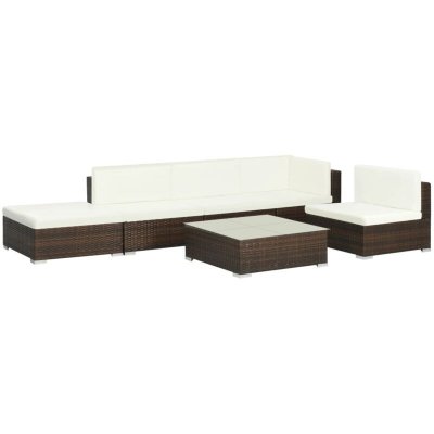 VIDAXL  salon de jardin 6 pcs avec coussins r&eacute;sine tress&eacute;e marron 44603