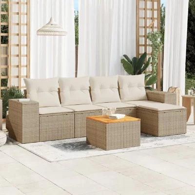 VIDAXL  Salon de jardin 6 pcs - Beige