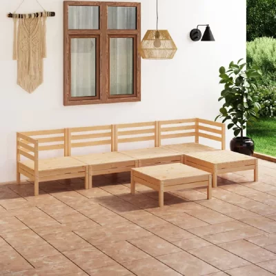 VIDAXL  Salon De Jardin 6 Pcs Bois De Pin Massif