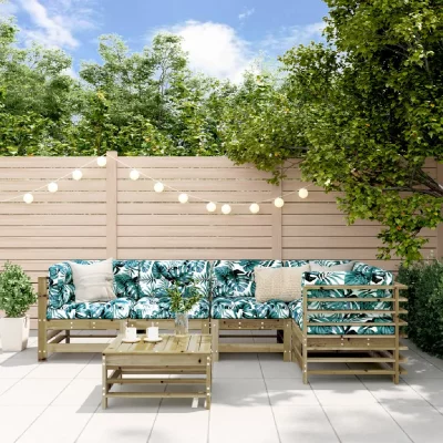 VIDAXL  Salon de Jardin 6 pcs - Bois Impr&eacute;gn&eacute;