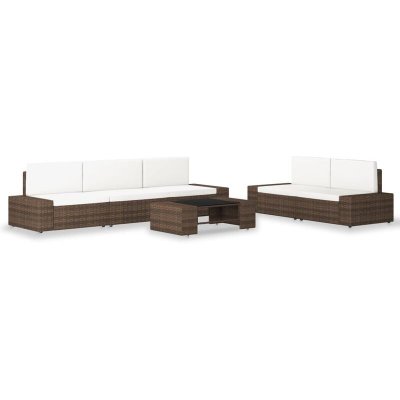 VIDAXL  salon de jardin 6 pcs r&eacute;sine tress&eacute;e marron 3054588