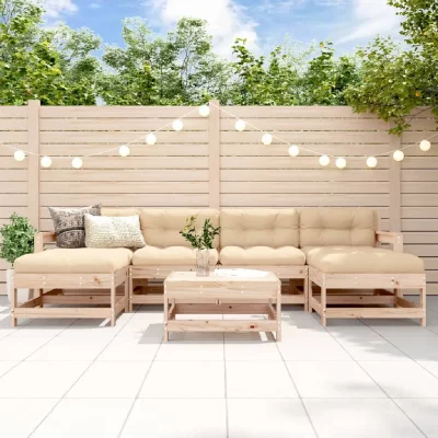 VIDAXL  salon de jardin 7 pcs bois de pin massif