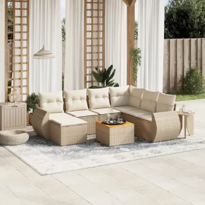 VIDAXL  Salon de jardin avec coussins - Beige