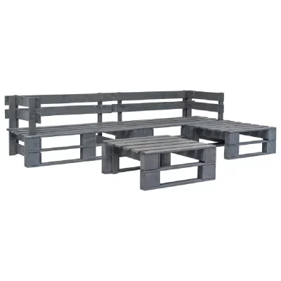 VIDAXL  salon de jardin palette 4 pcs bois gris 276316
