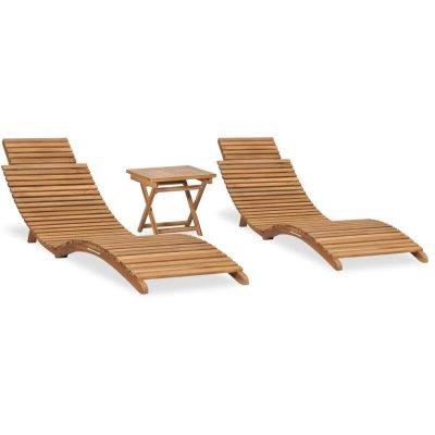 VIDAXL  salon de jardin pliable 3 pcs bois de teck solide 3059960