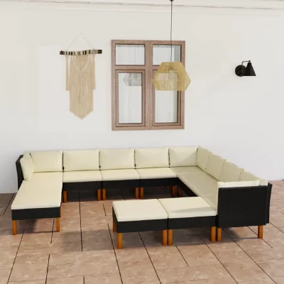 VIDAXL  Salon Jardin 12 Pcs R&eacute;sine Tress&eacute;e