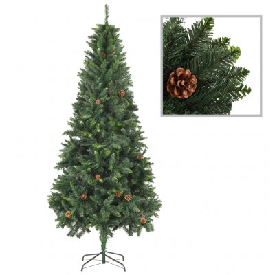 Vidaxl sapin de no&euml;l artificiel avec pommes de pin vert 210 cm 284316