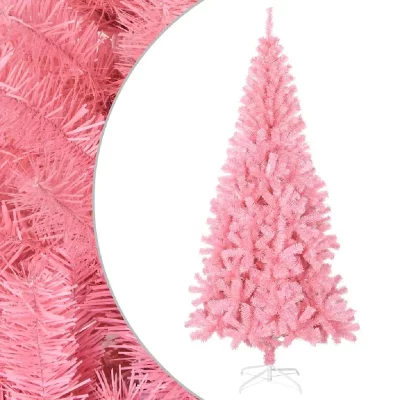 Vidaxl sapin de no&euml;l artificiel avec support rose 210 cm pvc 320999