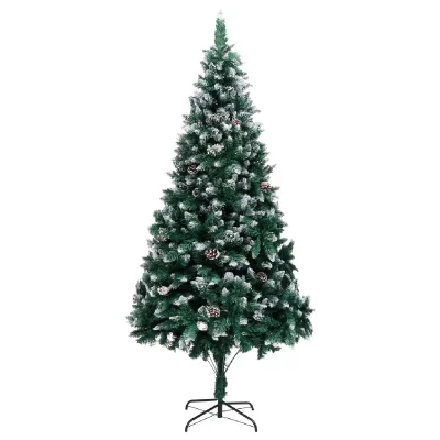 Vidaxl sapin de no&euml;l avec pommes de pin et neige blanche 240 cm 321018