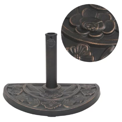 VIDAXL  - Socle de parasol en r&eacute;sine demi-cercle Bronze 9 kg Brun
