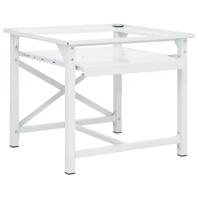 VIDAXL  socle pour machine &agrave; laver avec &eacute;tag&egrave;re coulissante blanc 50449