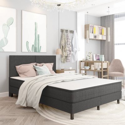 VIDAXL  Sommier &Agrave; Lattes De Lit Gris Fonc&eacute; Tissu 160x200 Cm