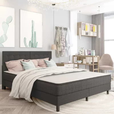 VIDAXL  Sommier &agrave; lattes Gris fonc&eacute; - 180x200 cm