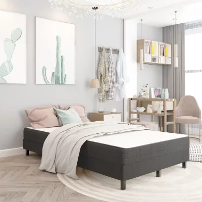 VIDAXL  - Sommier tapissier Gris fonc&eacute; Tissu 120x200 cm n/a
