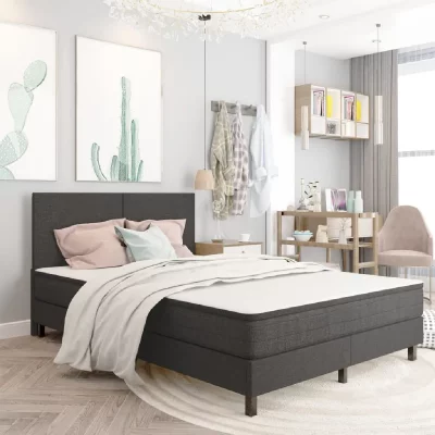 VIDAXL  sommier tapissier gris fonc&eacute; tissu 180x200 cm 3054710